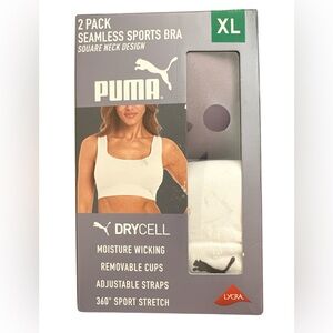 NWT Women’s PUMA 2PK Seamless Sport Bra Size XL
360 Stretch Drycell